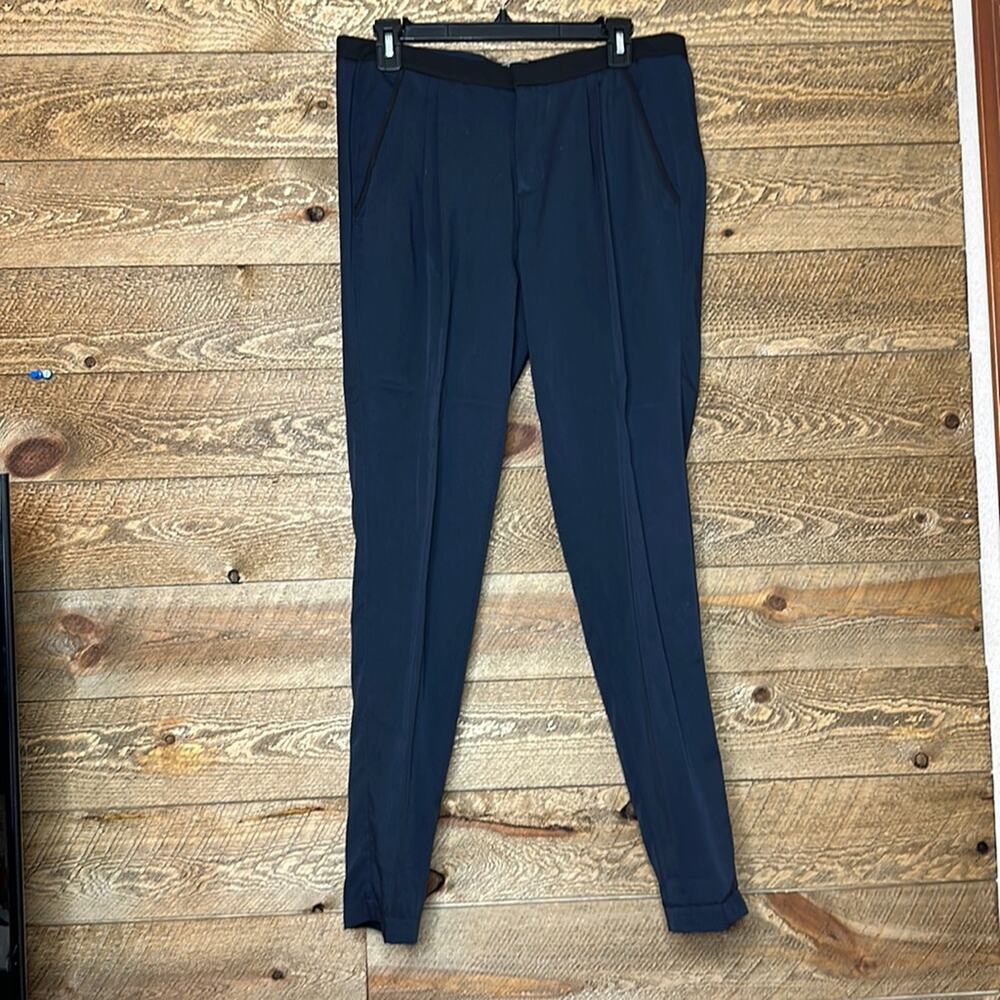 Vince Skinny Relaxed Dress Pants Navy Blue Ankle Length Size 6